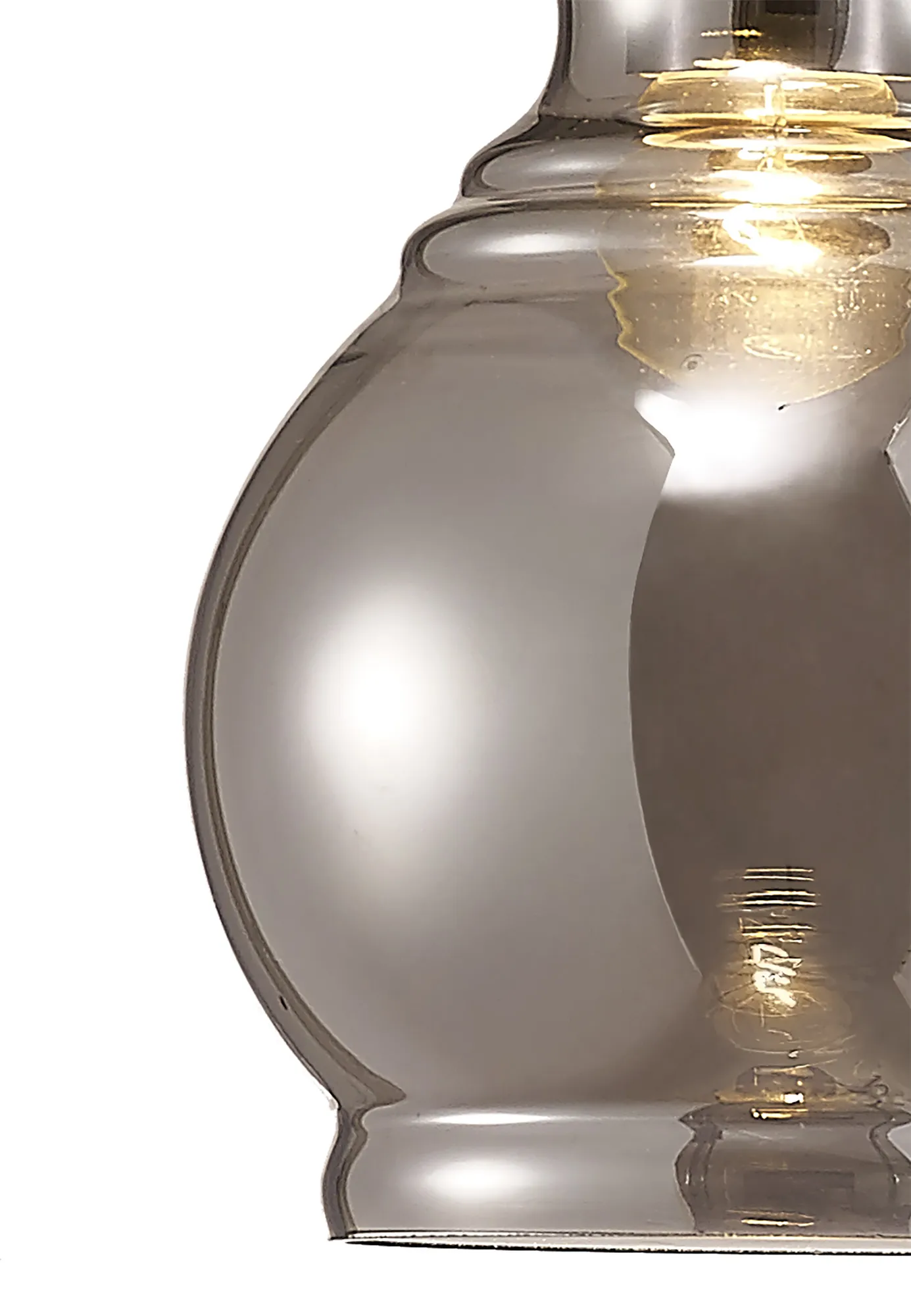 Ariel 16cm Smoke Glass Pendant 1 Light Polished Chrome D0096  Deco Ariel